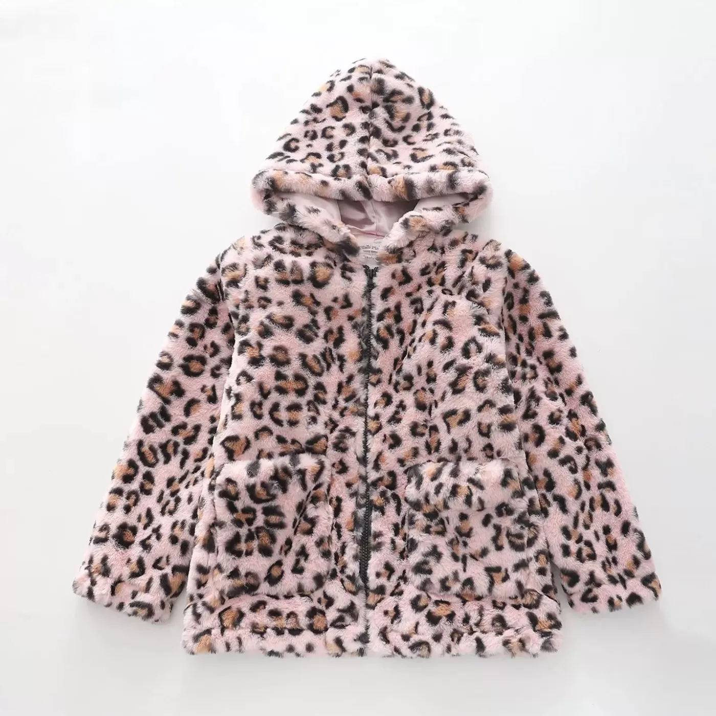 Ollies Place Animal Print, Girls Faux Fur Hooded Jacket< Jackets & Outerwear