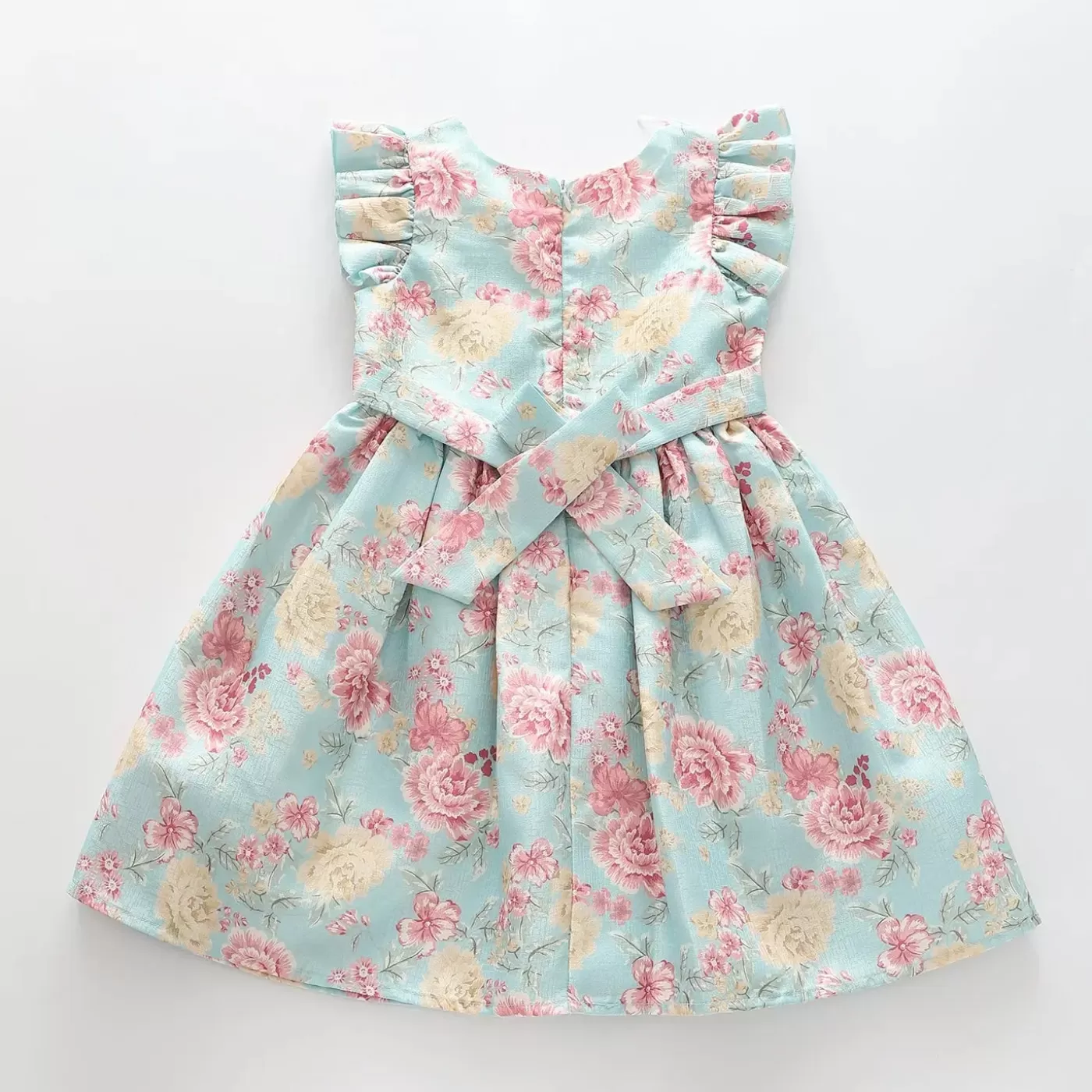 Ollies Place Antique Rose Print Blue Dress< Dresses