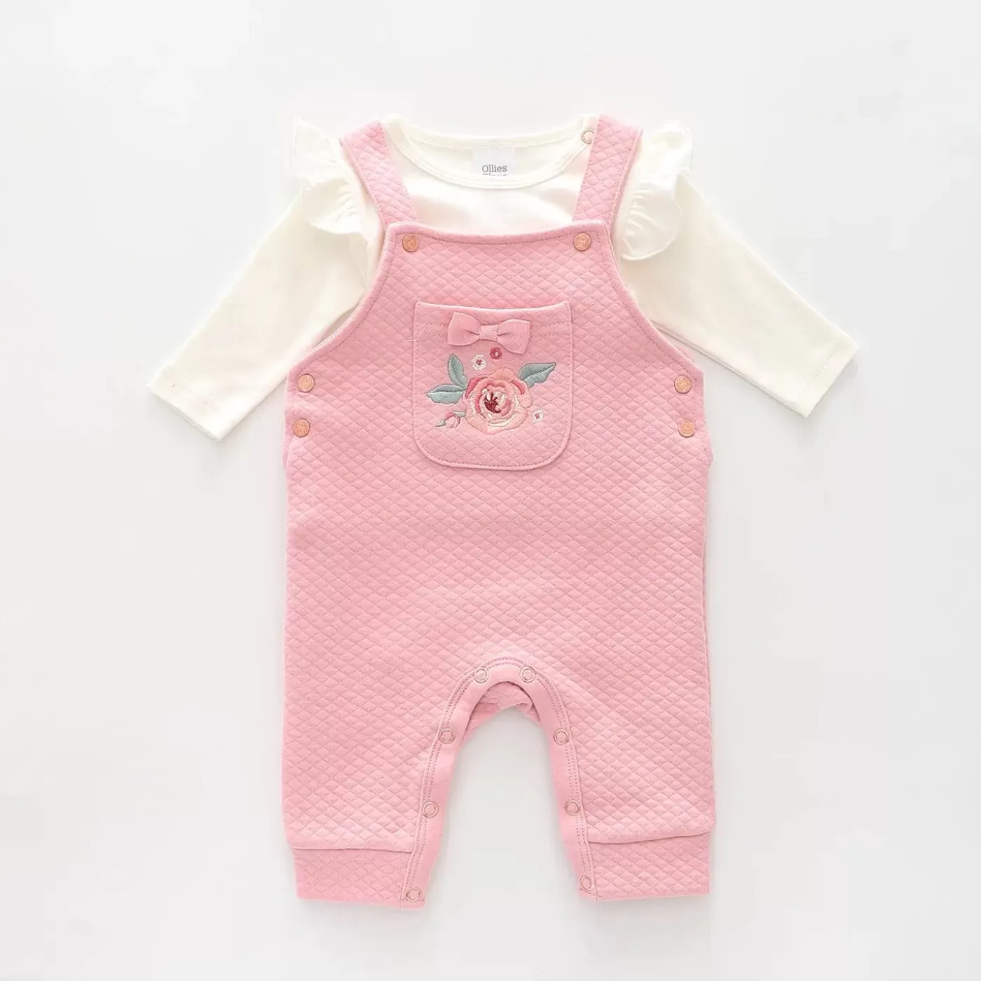 Ollies Place Autumn Rose, Baby Girls Overalls Set< Overalls & Sets