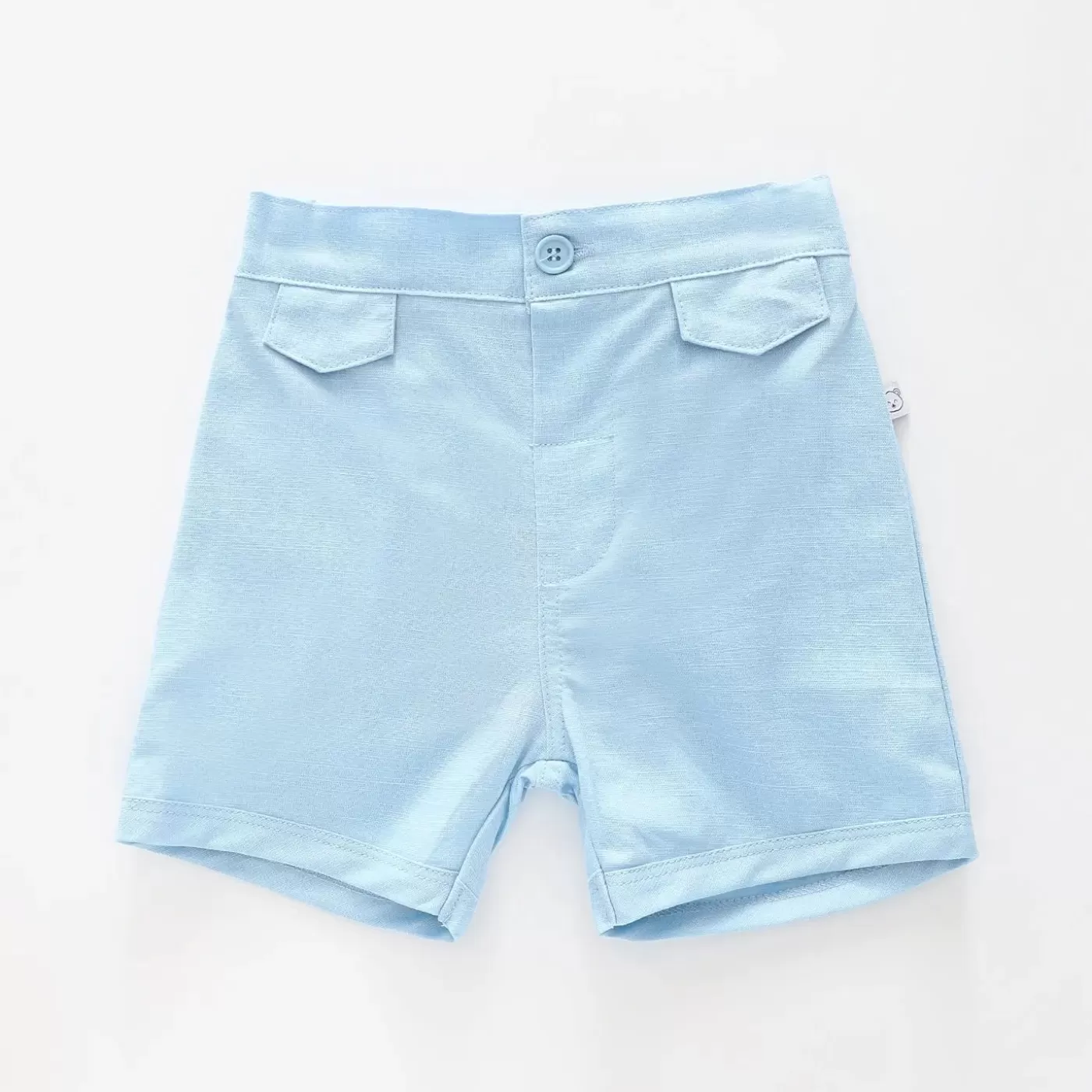 Ollies Place Baby Boys Blue Linen Shorts<BOY Shorts