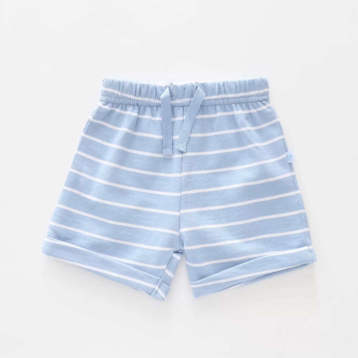 Ollies Place Baby Boys Blue Striped Knit Shorts<BOY Shorts