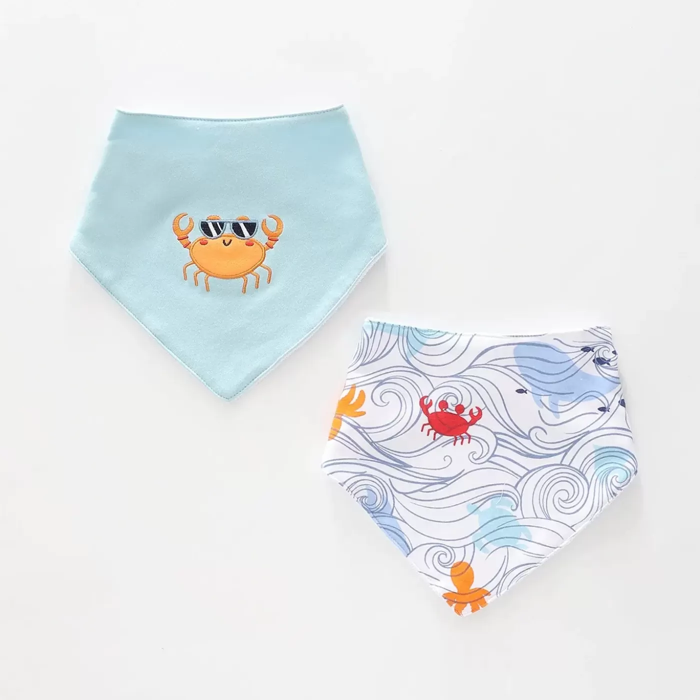 Ollies Place Baby Boys Crabby Critters 2pc Bandana Bib Set<BOY Accessories | Prem