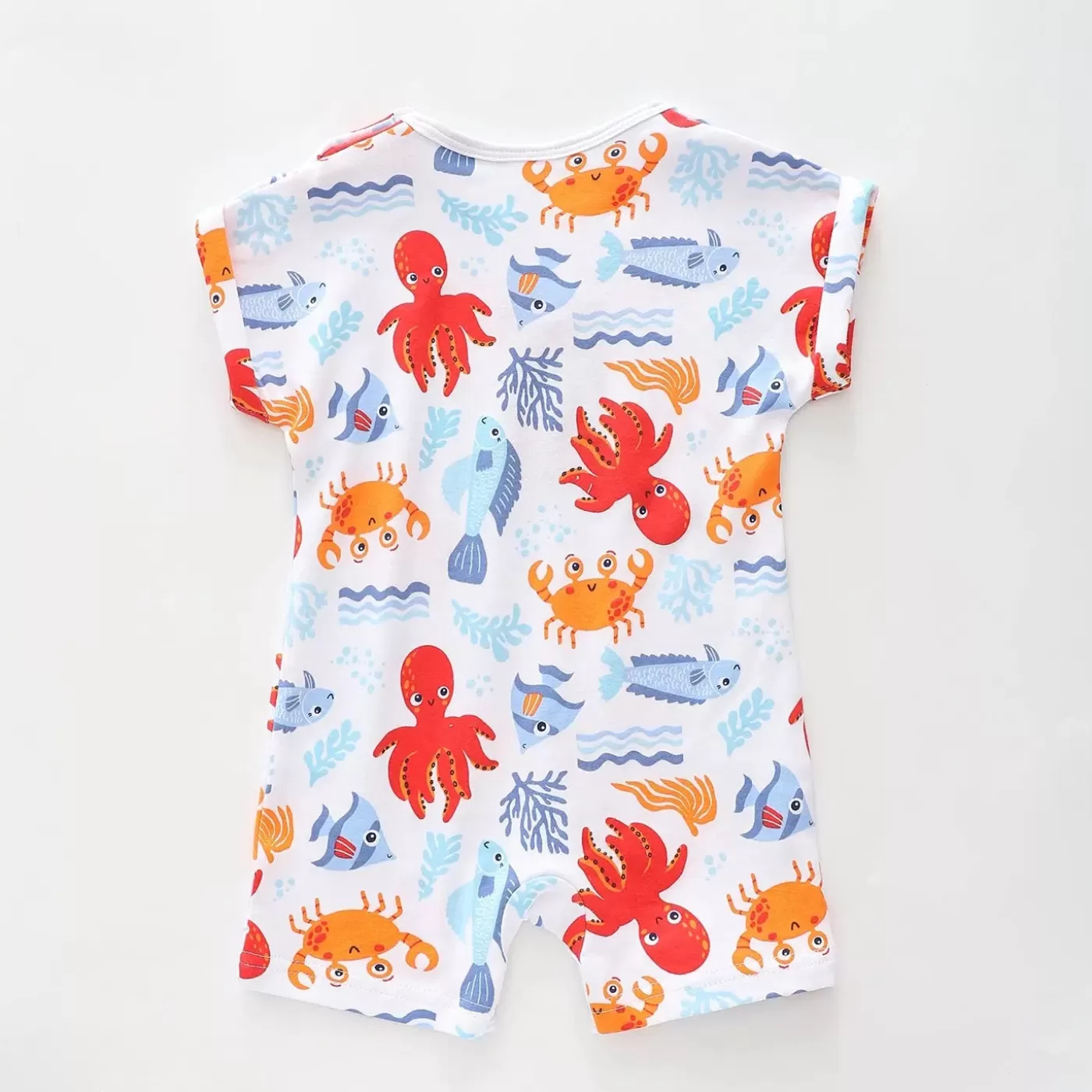 Ollies Place Baby Boys Crabby Sea Creatures Short Romper<BOY Rompers