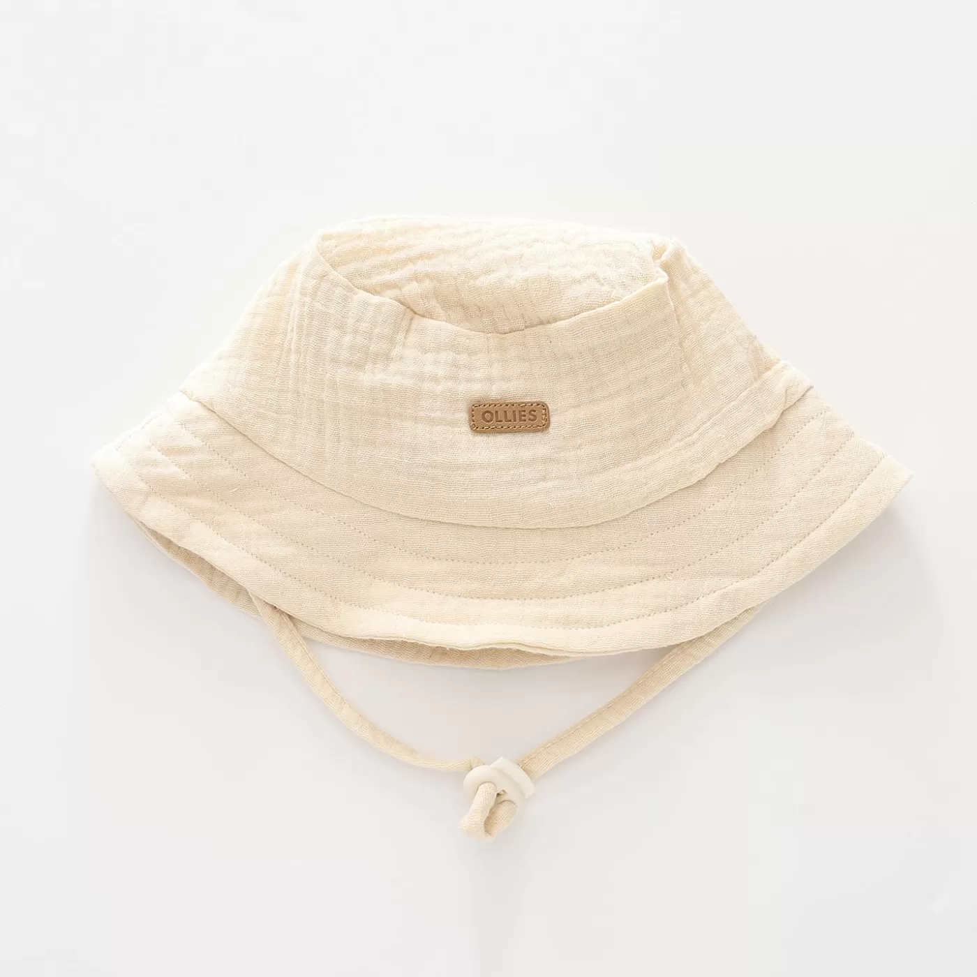 Ollies Place Baby Boys Cream Cheesecloth Bucket Hat< Hats & Beanies