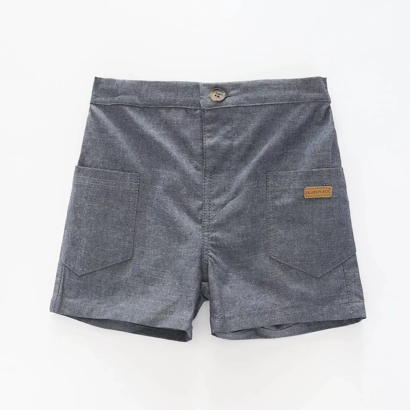 Ollies Place Baby Boys Dark Chambray Denim Shorts<BOY Shorts