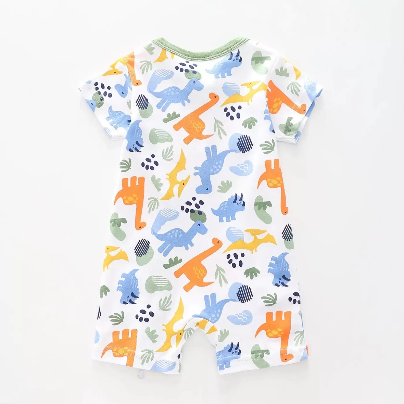 Ollies Place Baby Boys Green Dino Romper<BOY Rompers | 3-6M