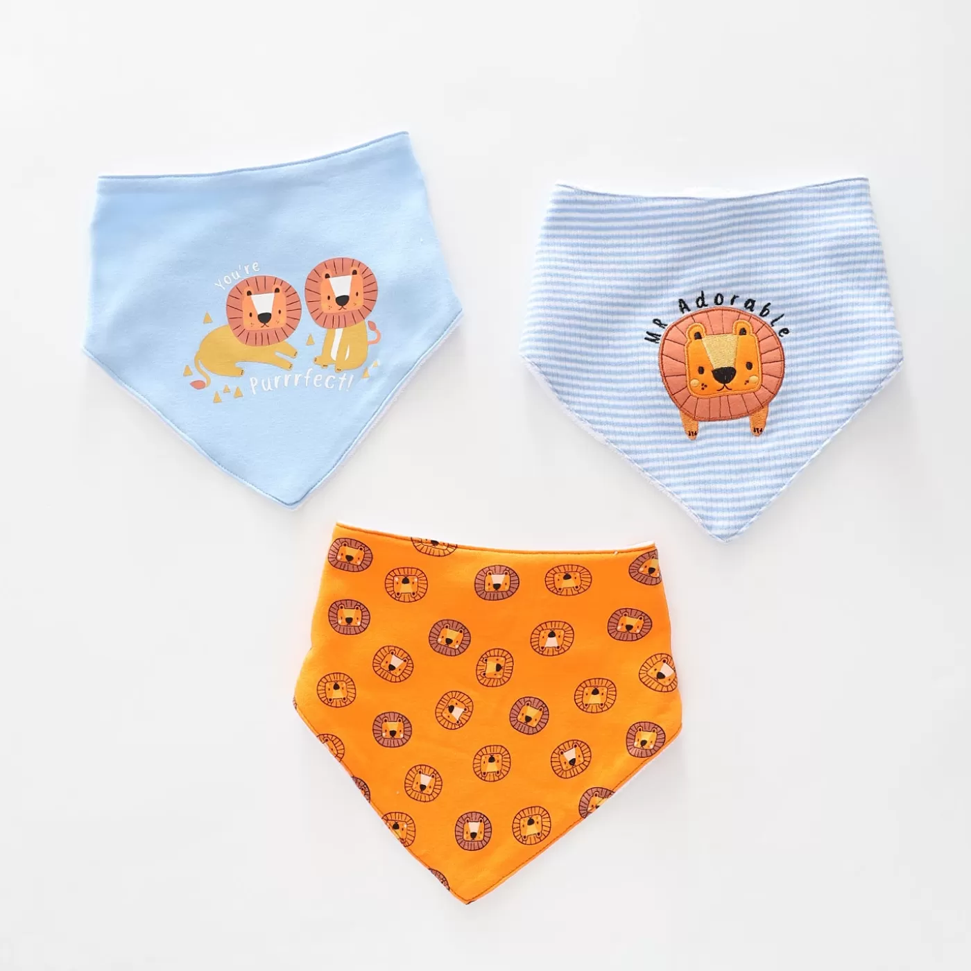 Ollies Place Baby Boys, Little Lion 3pc Bandana Bib Set<BOY Accessories