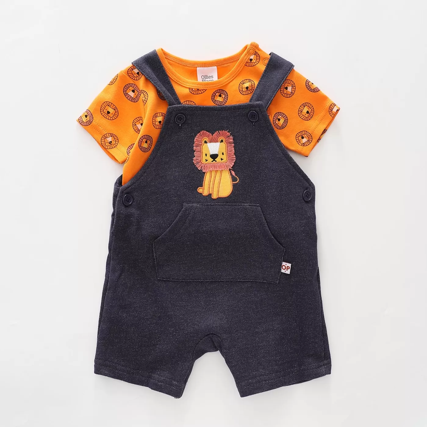 Ollies Place Baby Boys, Little Lion Shortalls Set<BOY Overalls & Sets