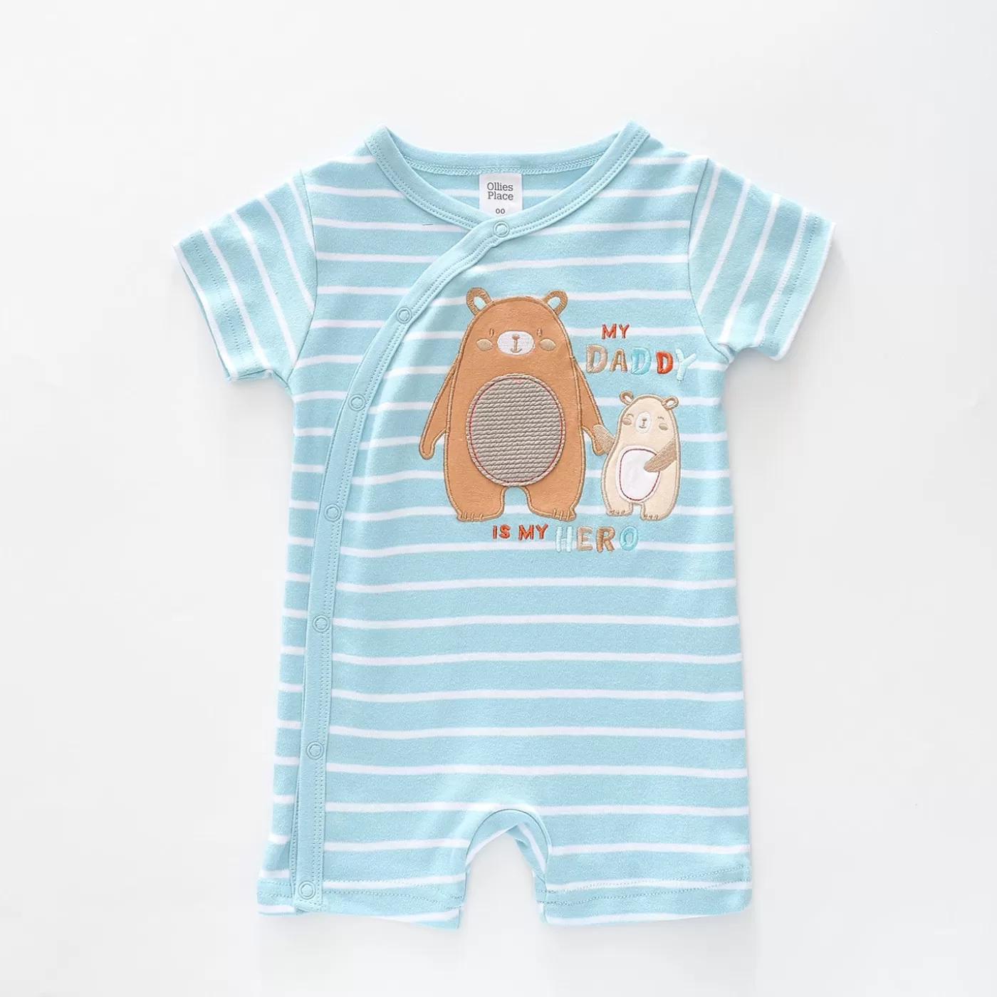 Ollies Place Baby Boys, My Daddy My Hero Short Romper<BOY Rompers