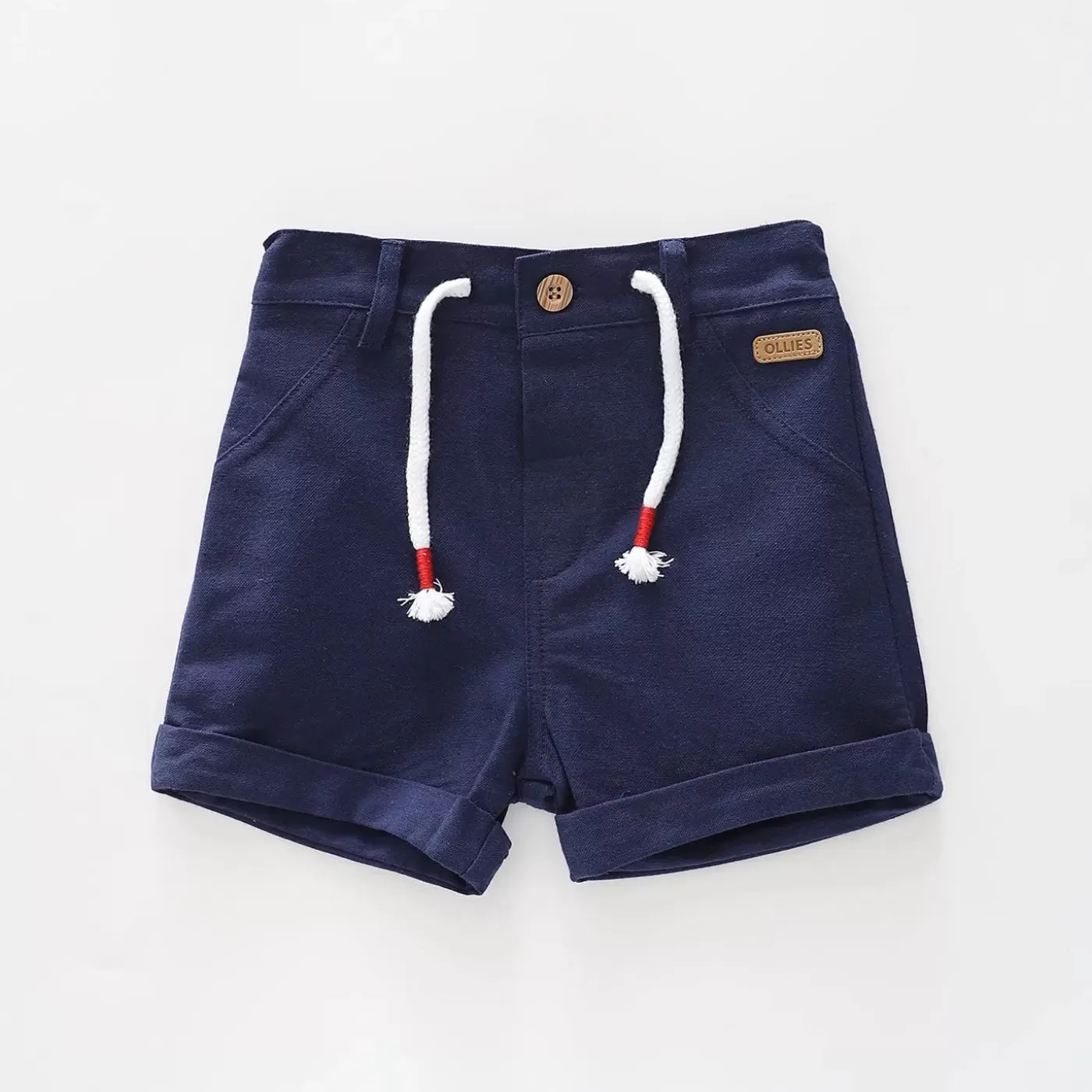 Ollies Place Baby Boys Navy Blue Woven Shorts<BOY Shorts