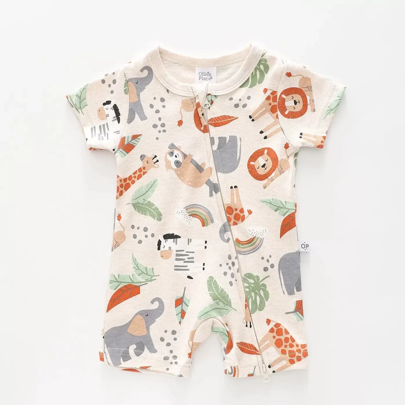 Ollies Place Baby Boys Safari Print Romper<BOY Rompers | 3-6M