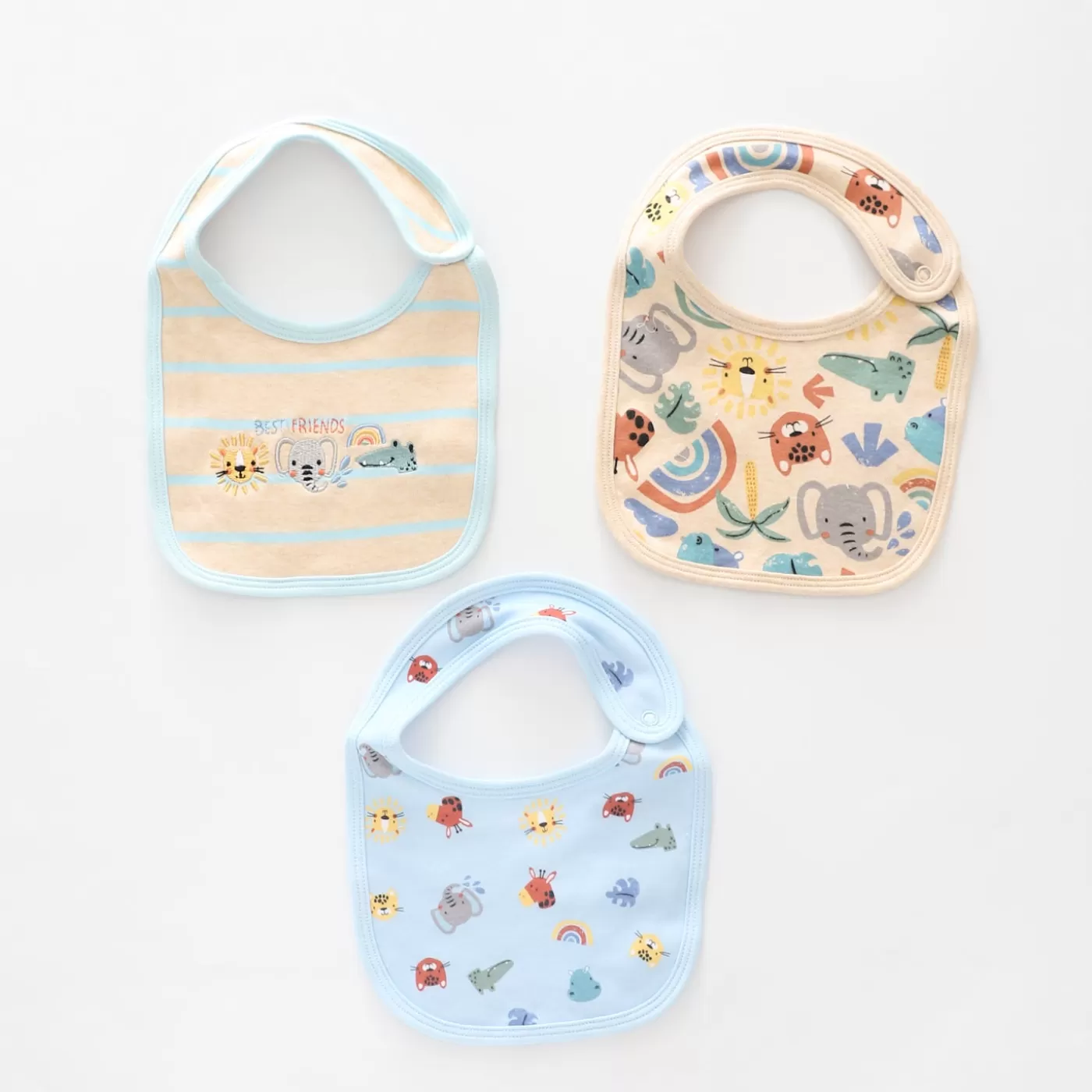 Ollies Place Baby Boys Sunshine Safari 3pc Bib Set<BOY Accessories | Prem