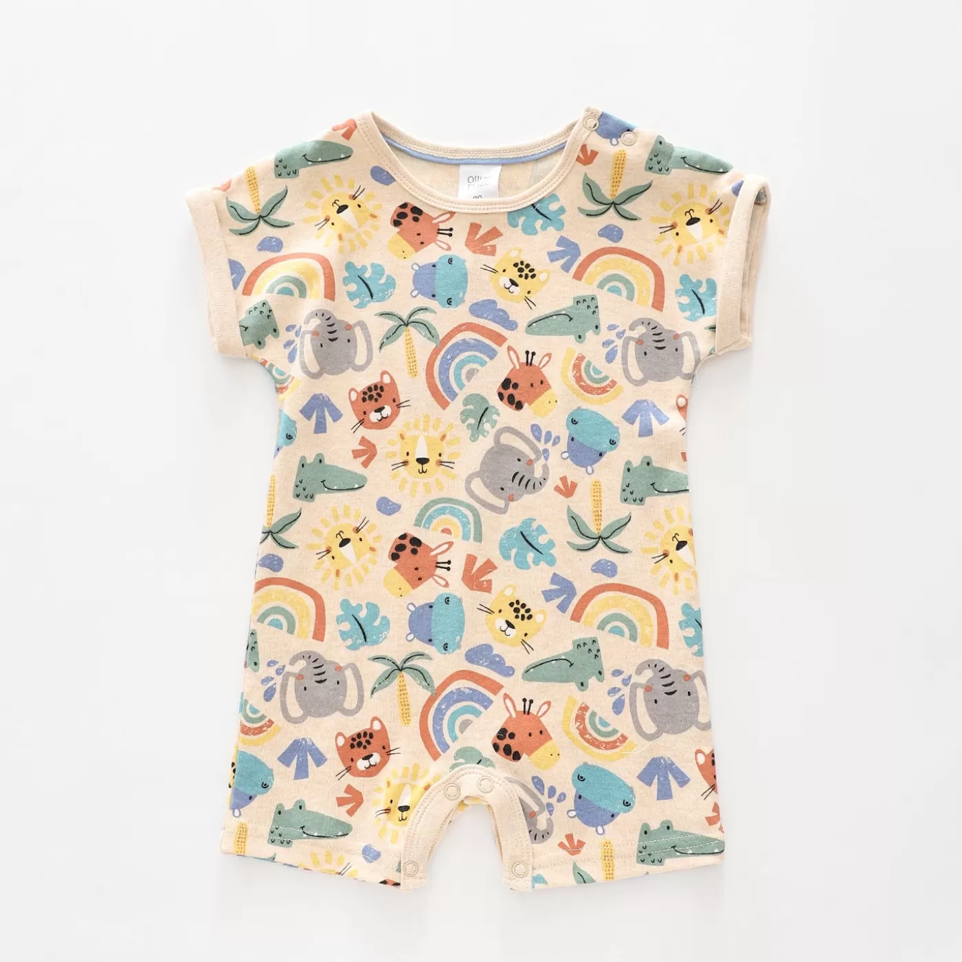 Ollies Place Baby Boys Sunshine Safari Short Romper<BOY Rompers