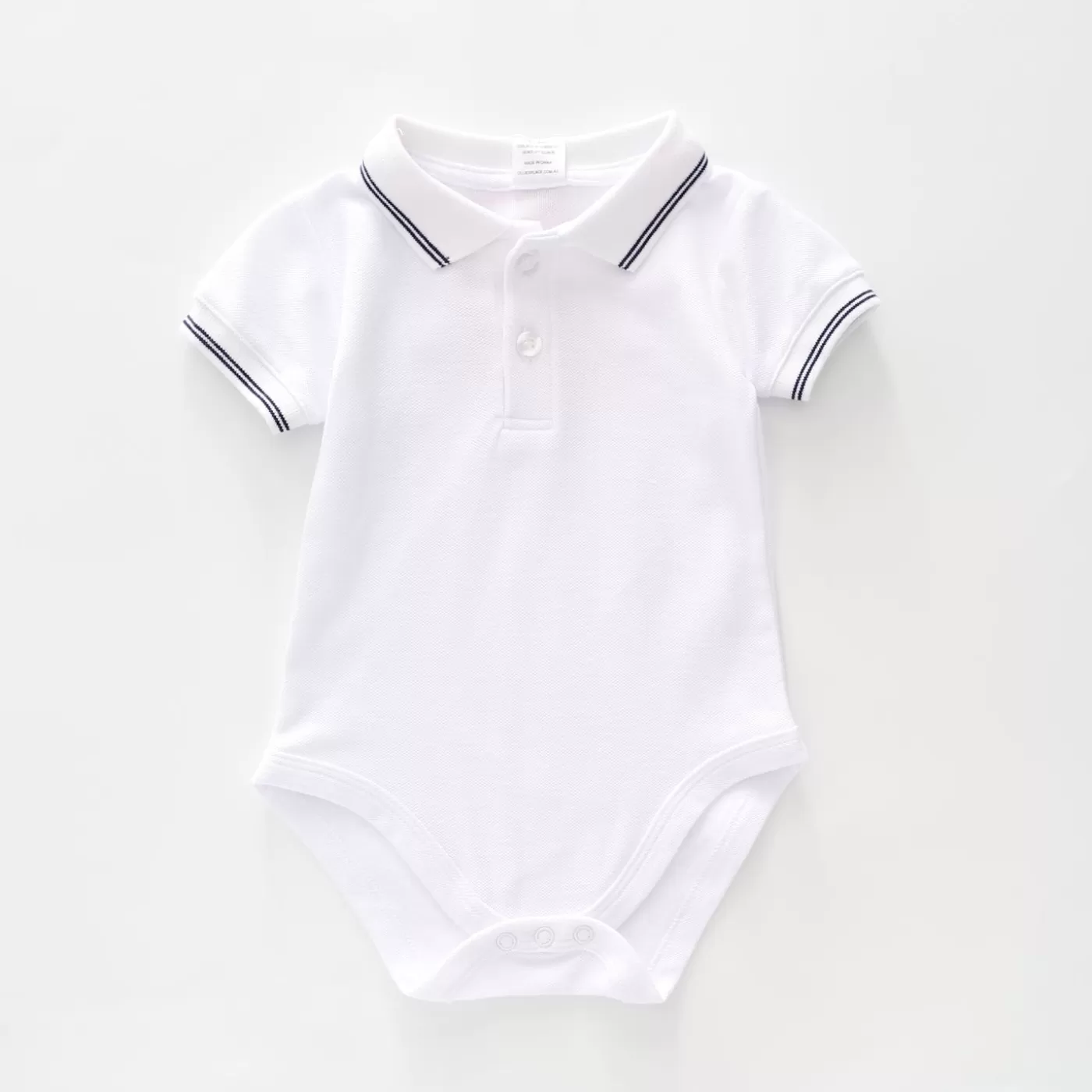 Ollies Place Baby Boys, White Polo Bodysuit<BOY Tops & T-Shirts