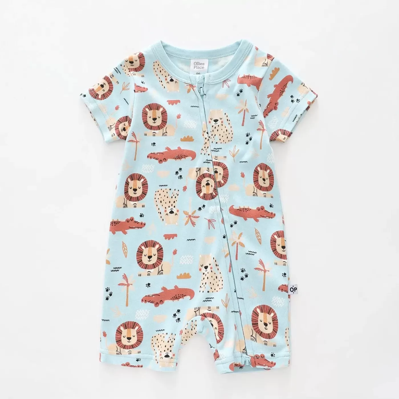 Ollies Place Baby Boys, Zoo Crew Zip-up Romper<BOY Rompers