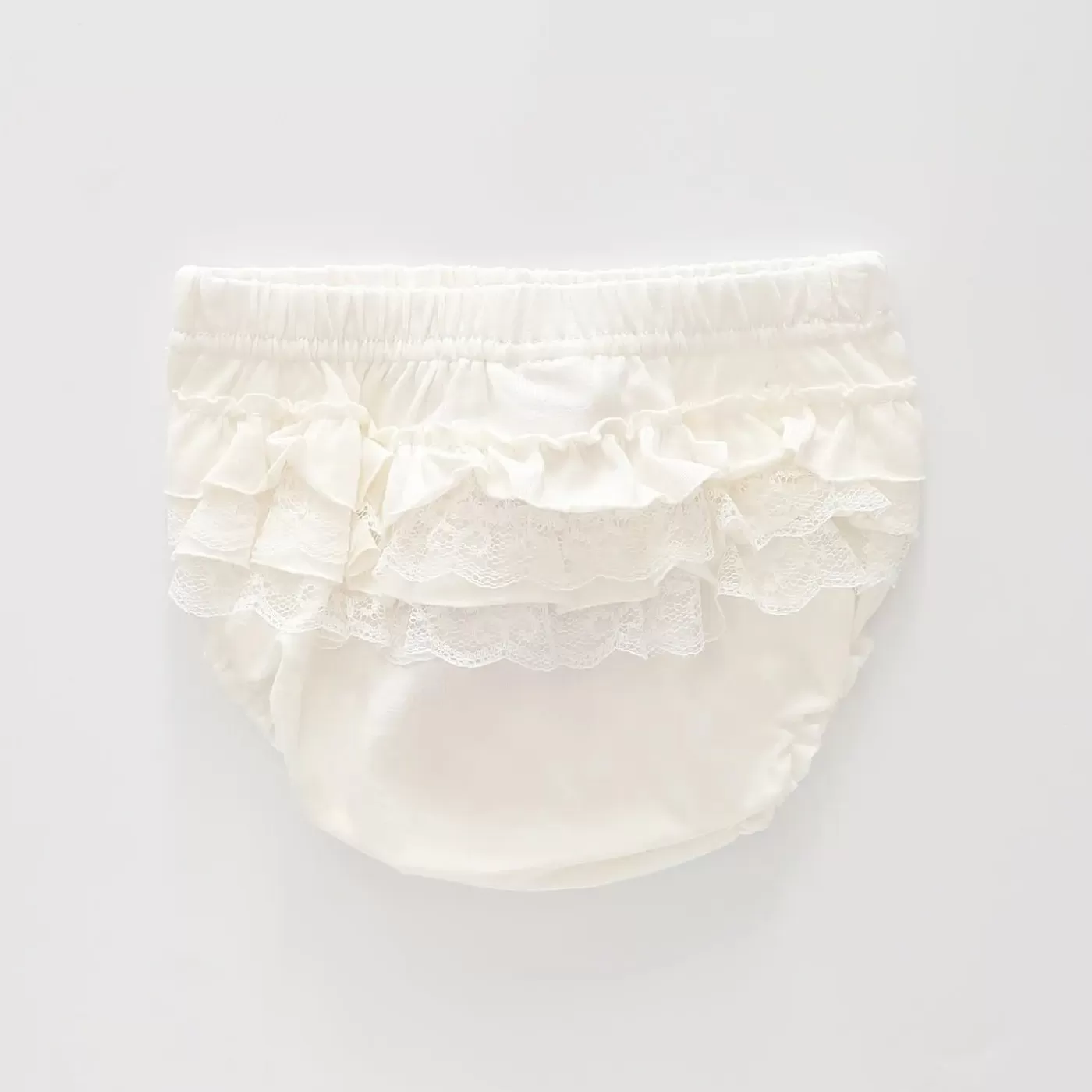 Ollies Place Baby Girl Ruffle Ivory Bloomer< Pants & Leggings