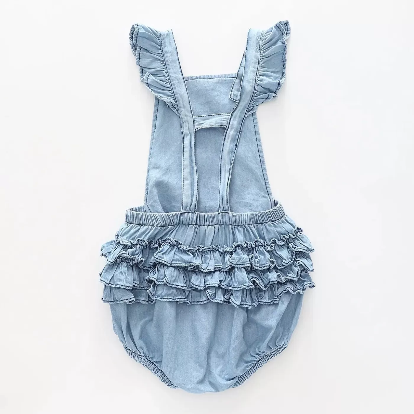 Ollies Place Baby Girls Denim Sunsuit Romper< Overalls & Sets