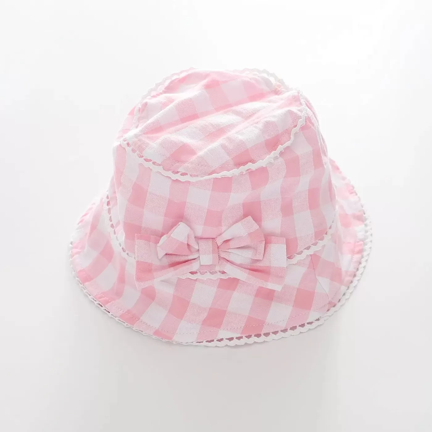 Ollies Place Baby Girls Pretty Pink Gingham Sunhat< 6-12M | 12-18M