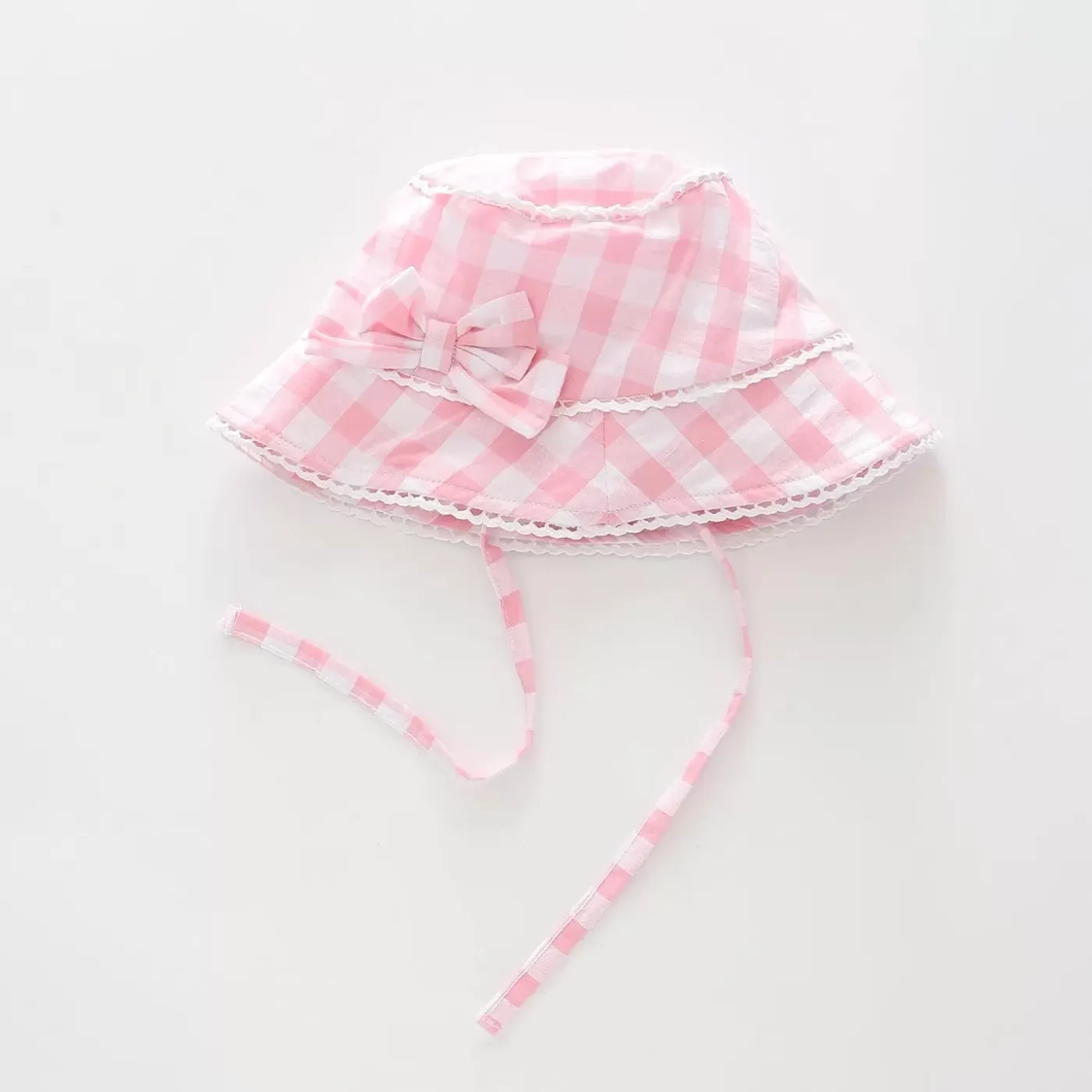 Ollies Place Baby Girls Pretty Pink Gingham Sunhat< 6-12M | 12-18M