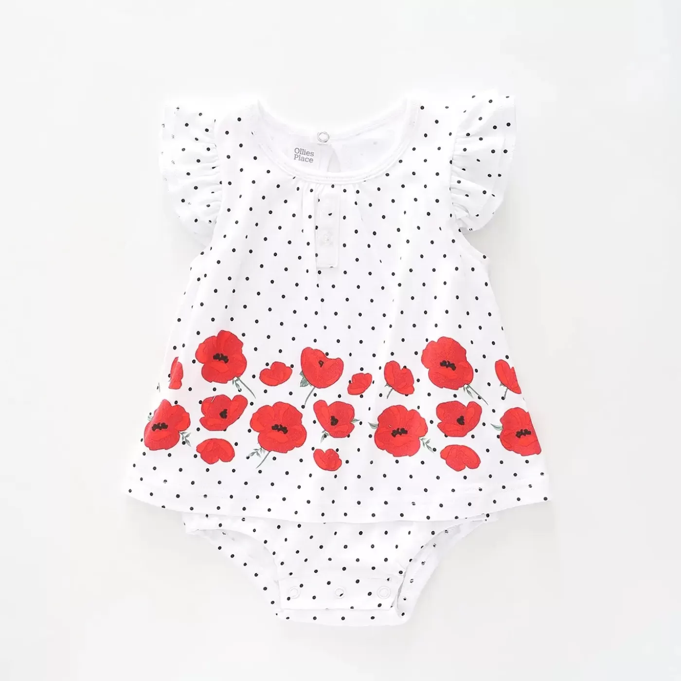 Ollies Place Baby Girls, Pretty Poppy Romper Dress< Dresses