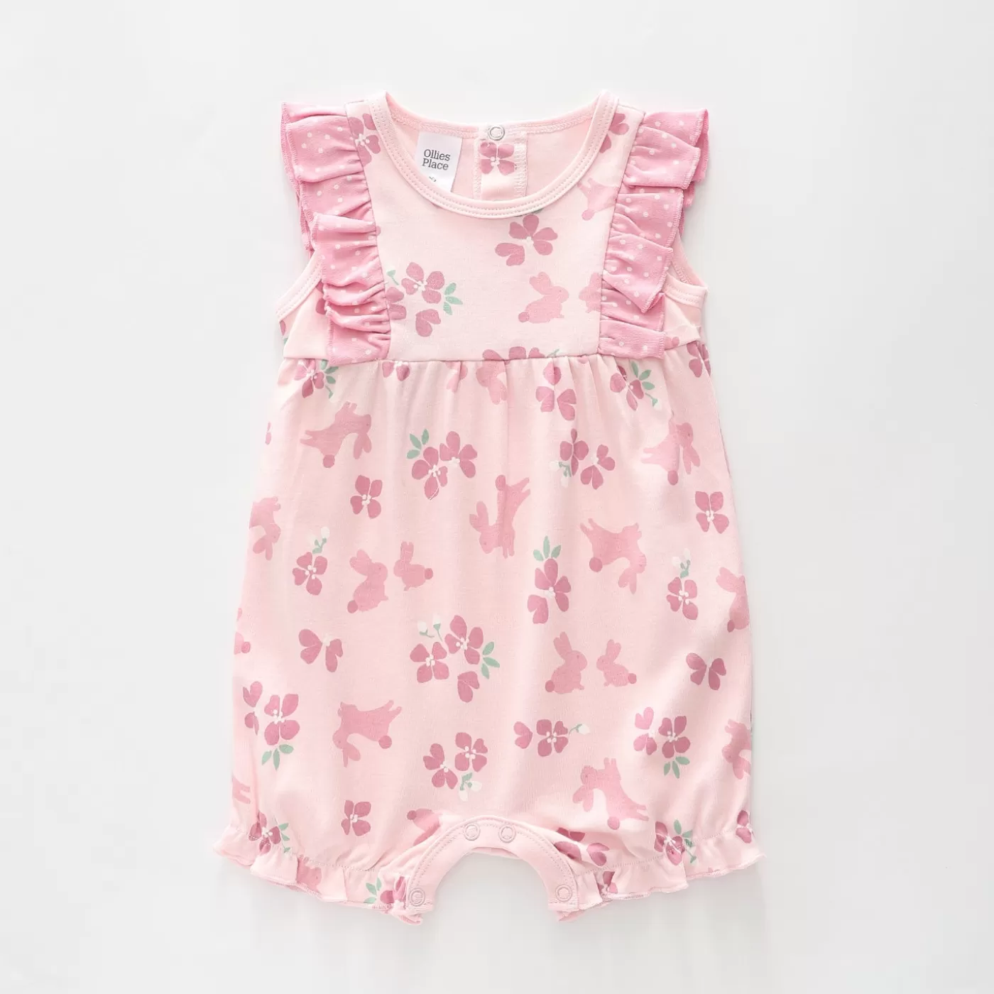 Ollies Place Baby Girls, Summer Bunny Romper< Overalls & Sets