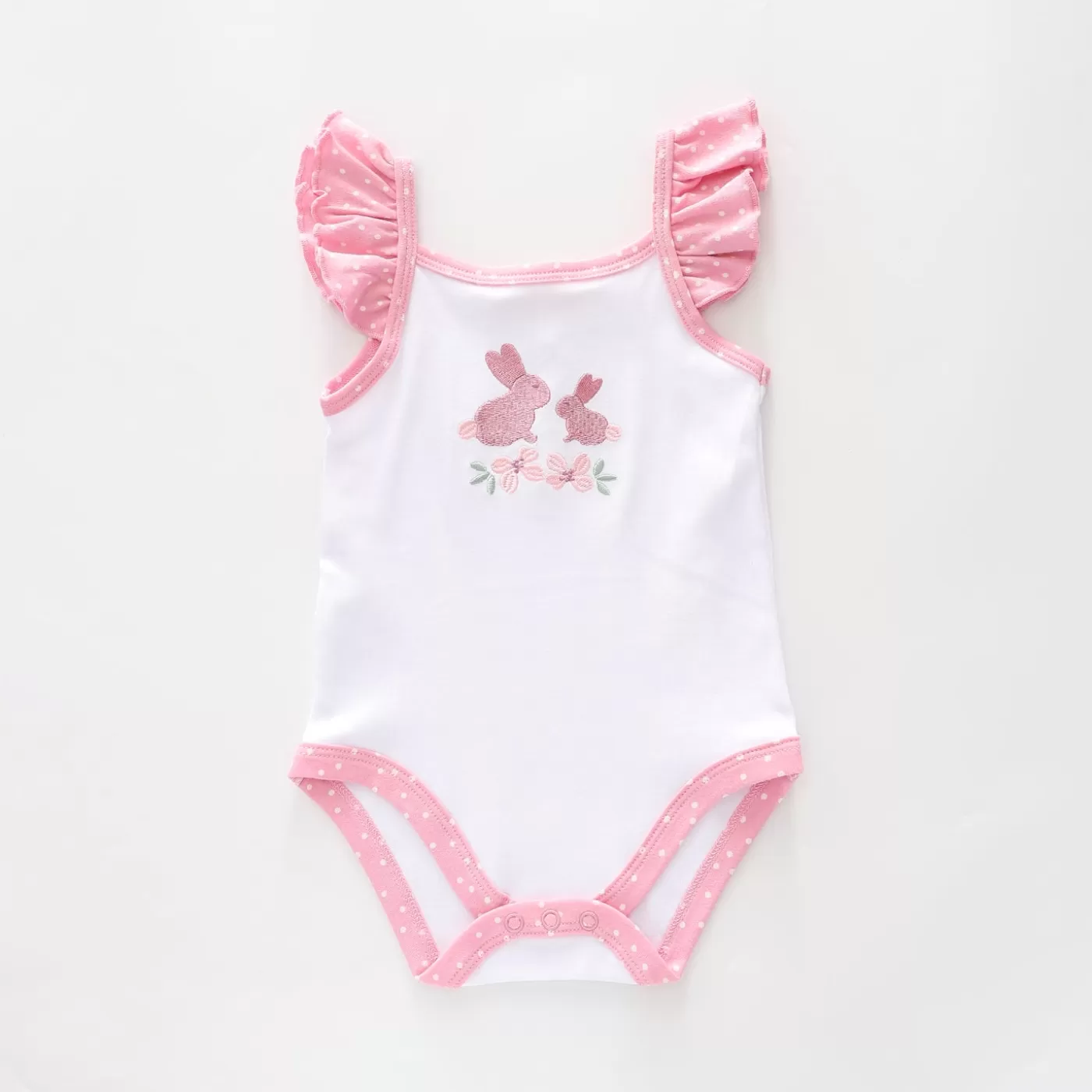 Ollies Place Baby Girls, White Strappy Bodysuit< Bodysuits