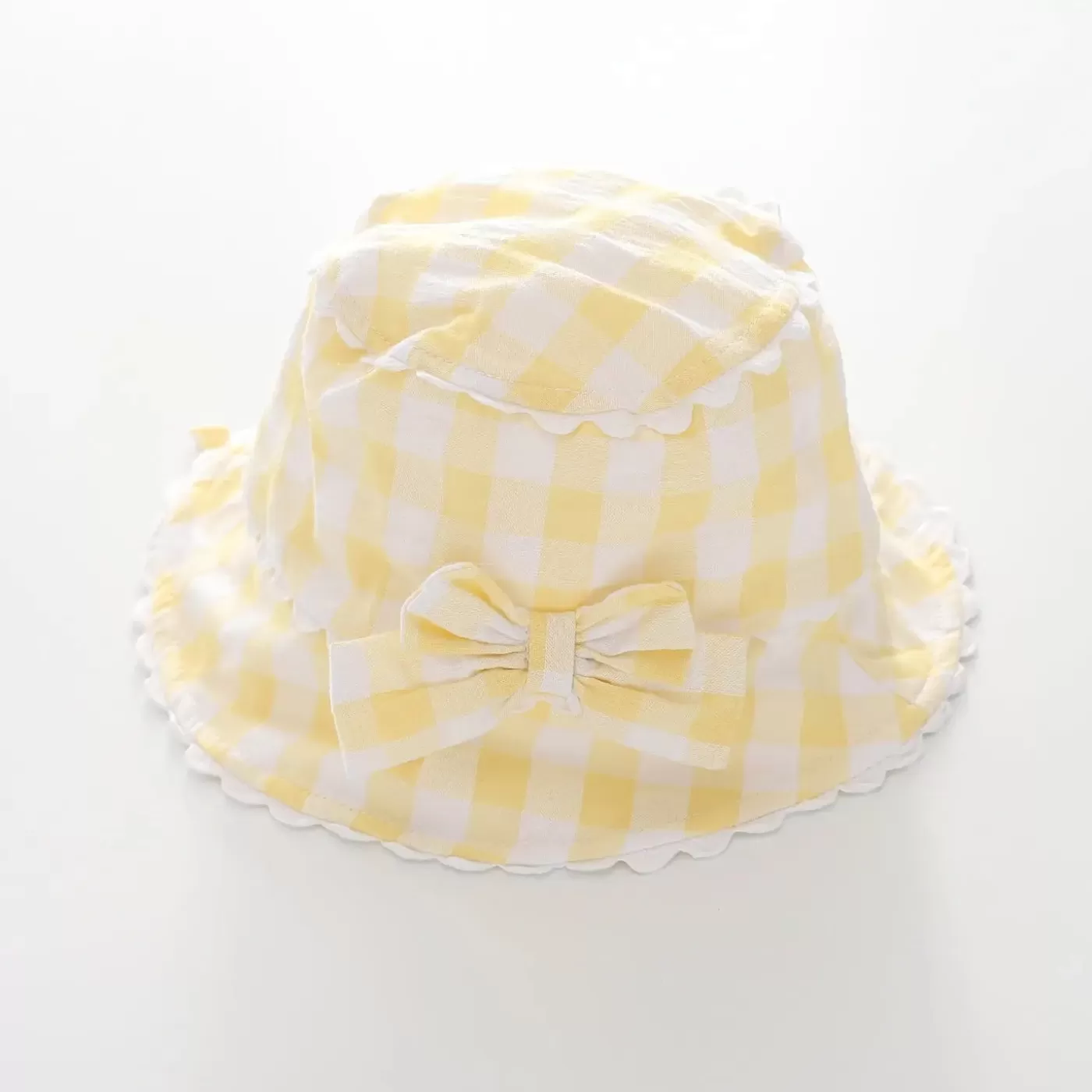 Ollies Place Baby Girls Yellow Gingham Sunhat< 6-12M | Hats & Beanies