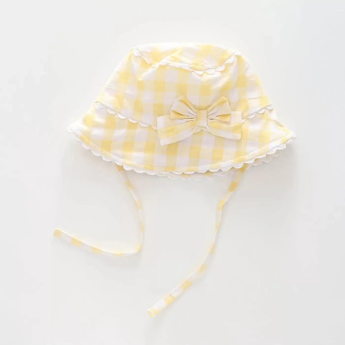 Ollies Place Baby Girls Yellow Gingham Sunhat< 6-12M | Hats & Beanies