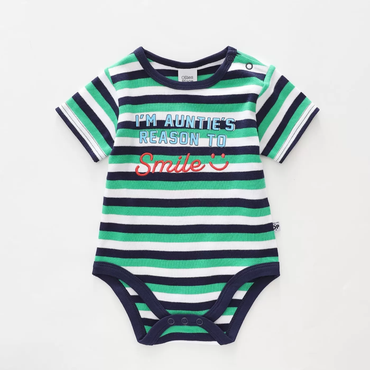 Ollies Place Baby Slogan Bodysuit, Aunties Reason<BOY Bodysuits