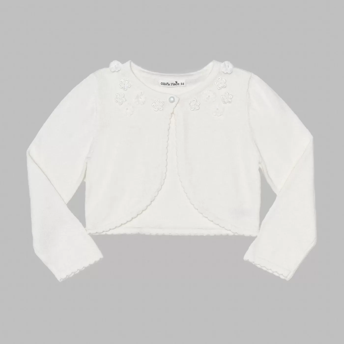 Ollies Place Blossoms Off-White True Knit Bolero Cardigan - Girl< Party & Formal | Party & Formal