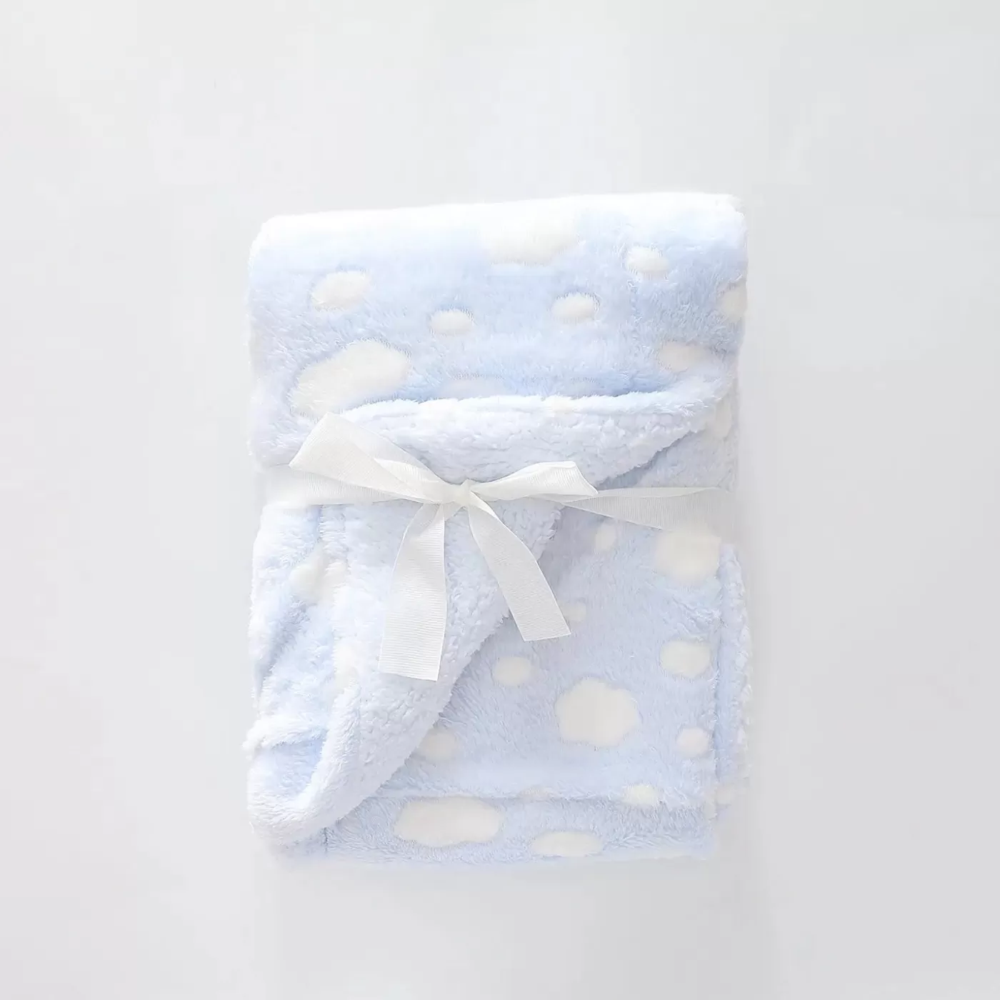 Ollies Place Blue and white spot Plush Blanket<BOY Wraps & Blankets | Wraps & Blankets