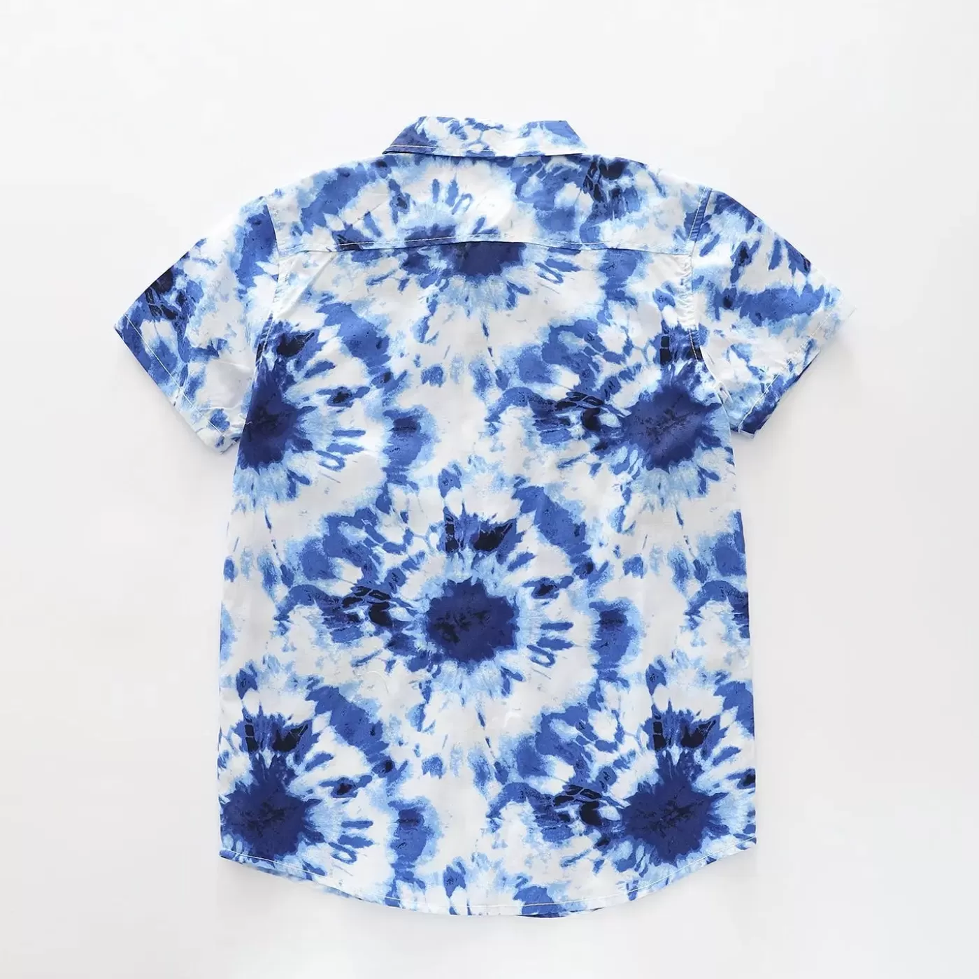 Ollies Place Blue and White Tie-Dye Collared Shirt<BOY Shirts