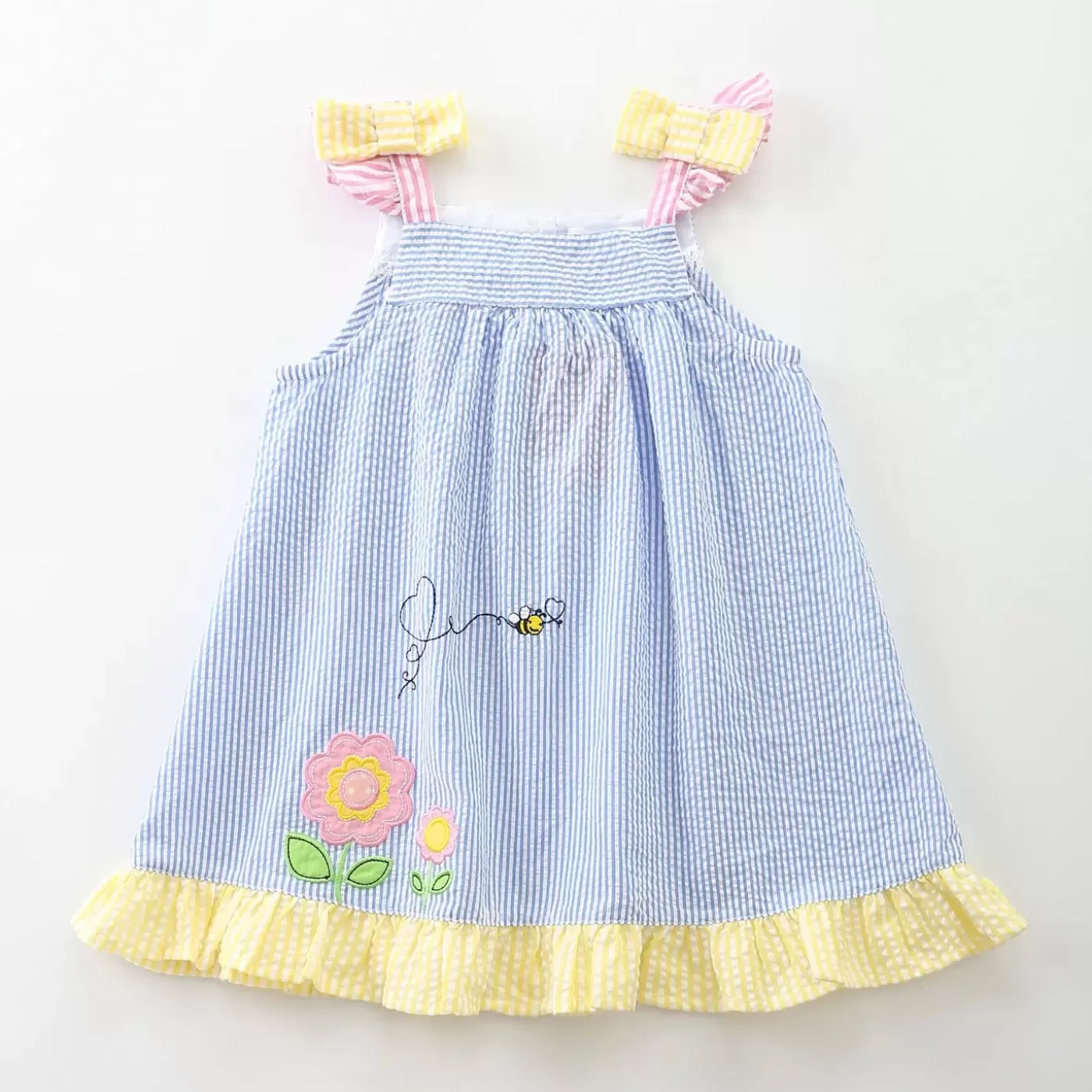 Ollies Place Blue Bee Flower Dress< Dresses