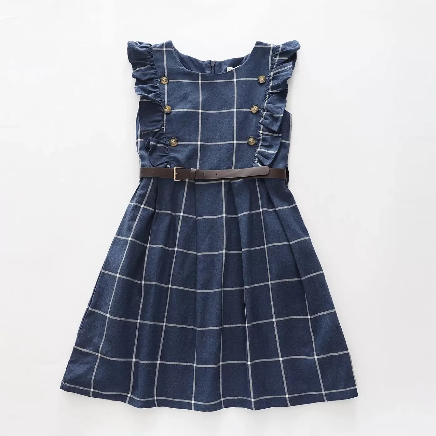 Ollies Place Blue Check Dress with Belt< Dresses | 6 Year