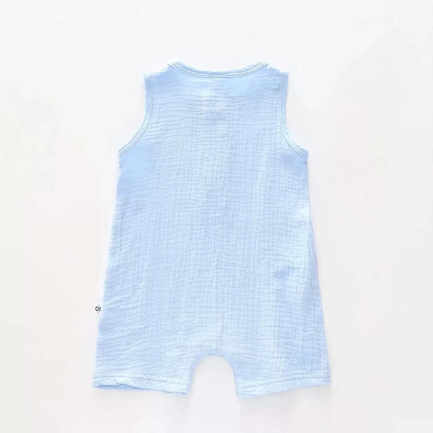 Ollies Place Blue Cheesecloth Romper<BOY Rompers