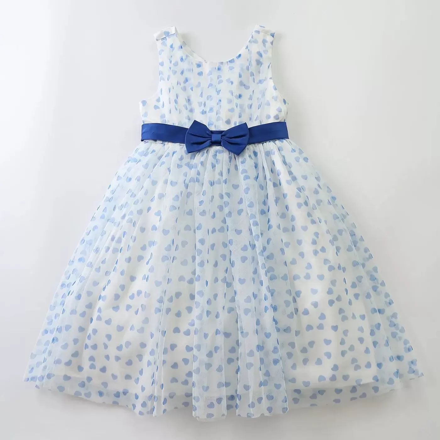 Ollies Place Blue Heart Print Tulle Dress< Party & Formal | Party & Formal