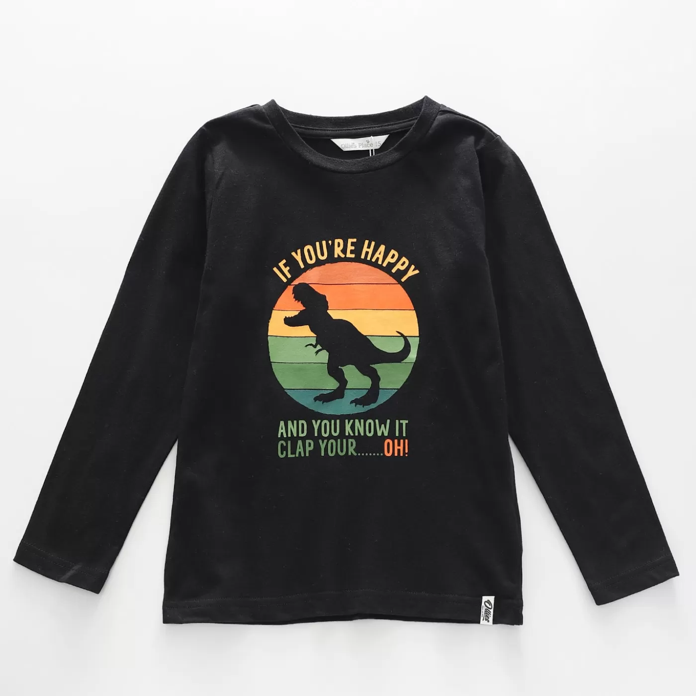 Ollies Place Boys' Dino Clap Long Sleeve Tee<BOY T-Shirts, Tops & Polos