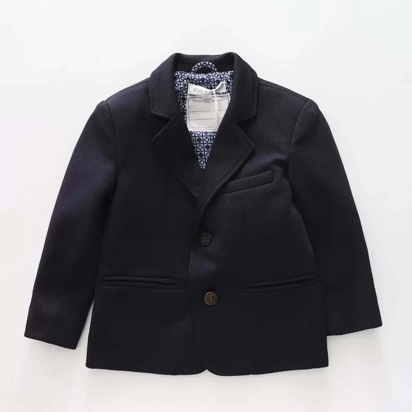 Ollies Place Boys Navy Blue Textured Blazer<BOY Suits | Suits