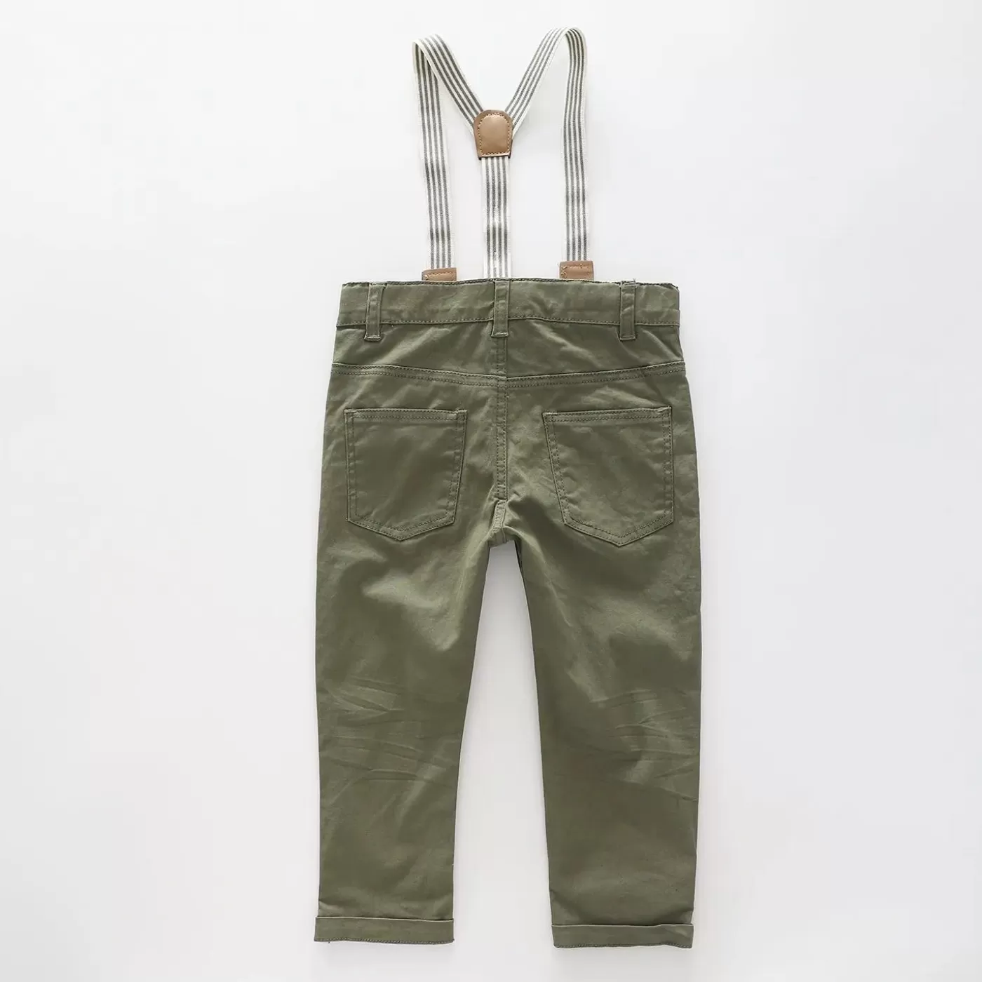 Ollies Place Boys' Nutmeg Pants with Stripe Braces<BOY Pants & Leggings