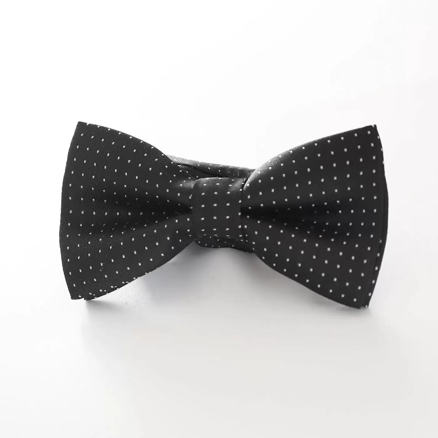 Ollies Place Boys' Patterned Bowtie - Black and White Spot< Bows, Ties & Suspenders