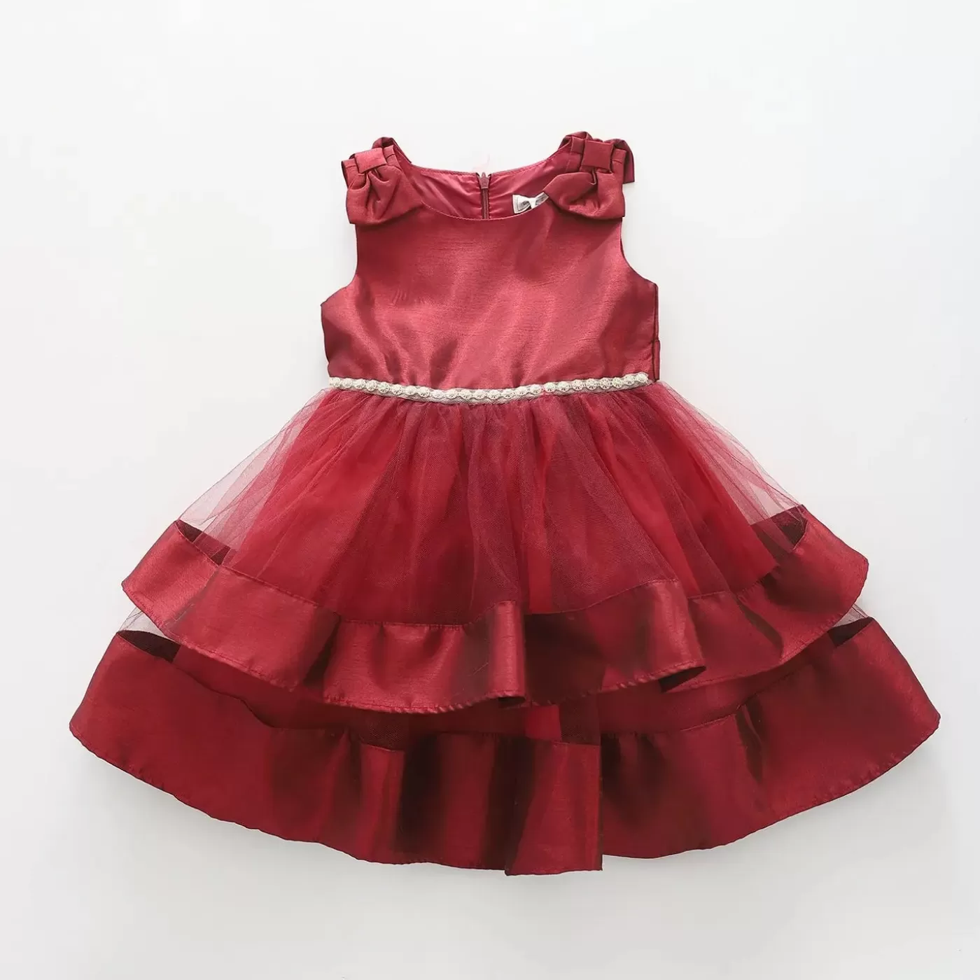 Ollies Place Burgundy Tulle, Girls Formal Dress< 9 Year