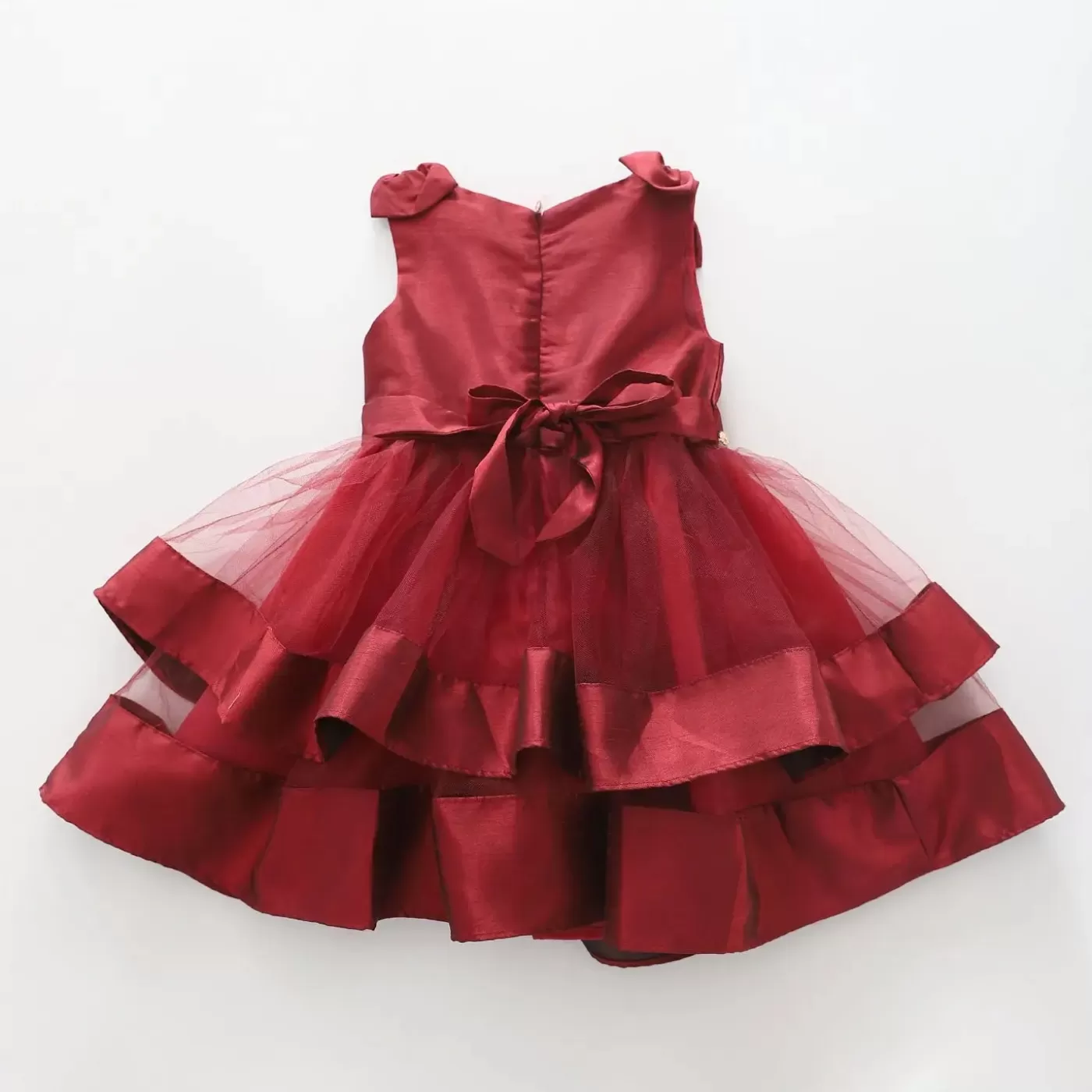 Ollies Place Burgundy Tulle, Girls Formal Dress< 9 Year