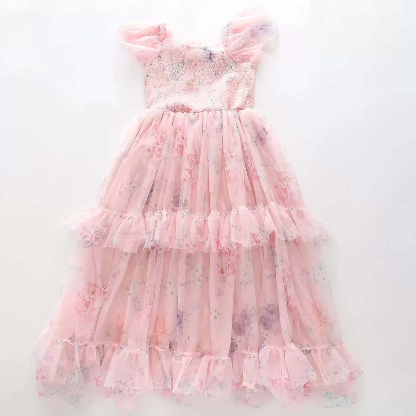 Ollies Place Chiffon Floral Tiered Dress< Dresses | 9 Year