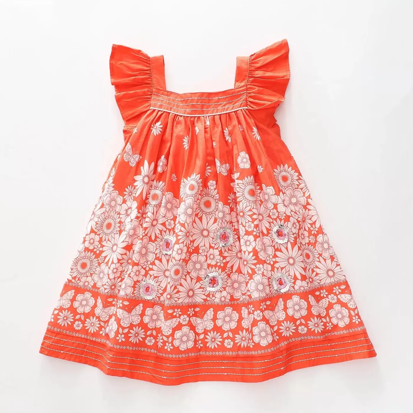 Ollies Place Coral Floral Dress< Dresses