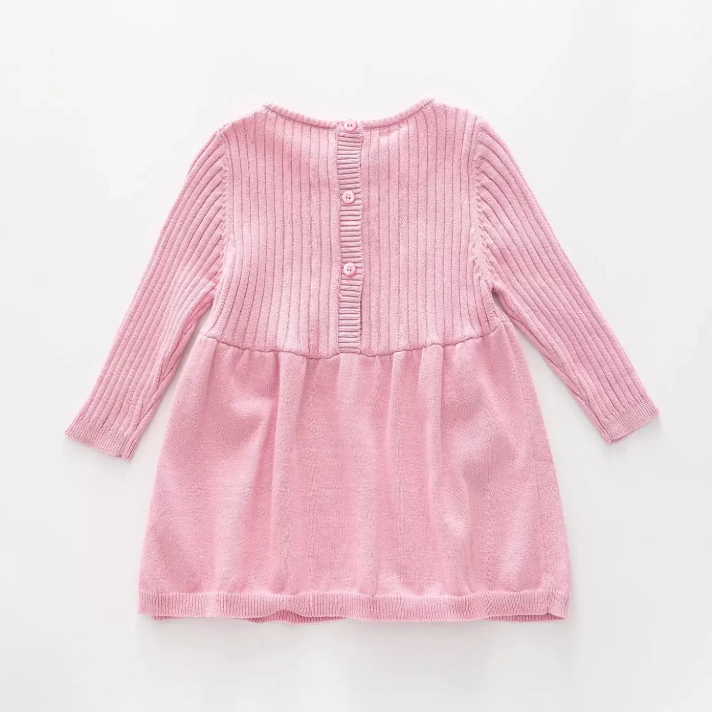 Ollies Place Cotton-tail, Baby Girl Pink Knit Dress< Dresses