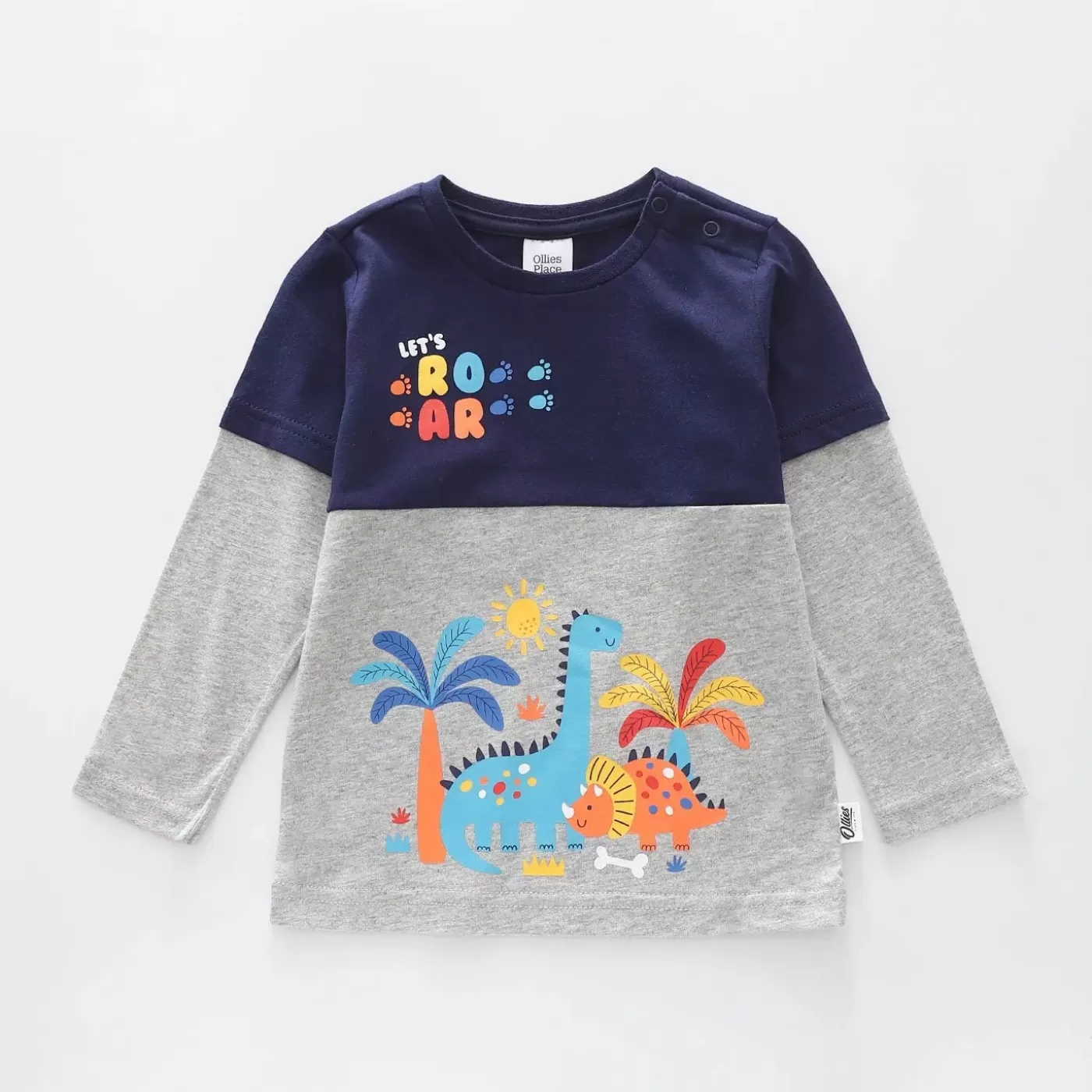 Ollies Place Dino Splice, Infant Boys Long Sleeve Top<BOY Tops & T-Shirts