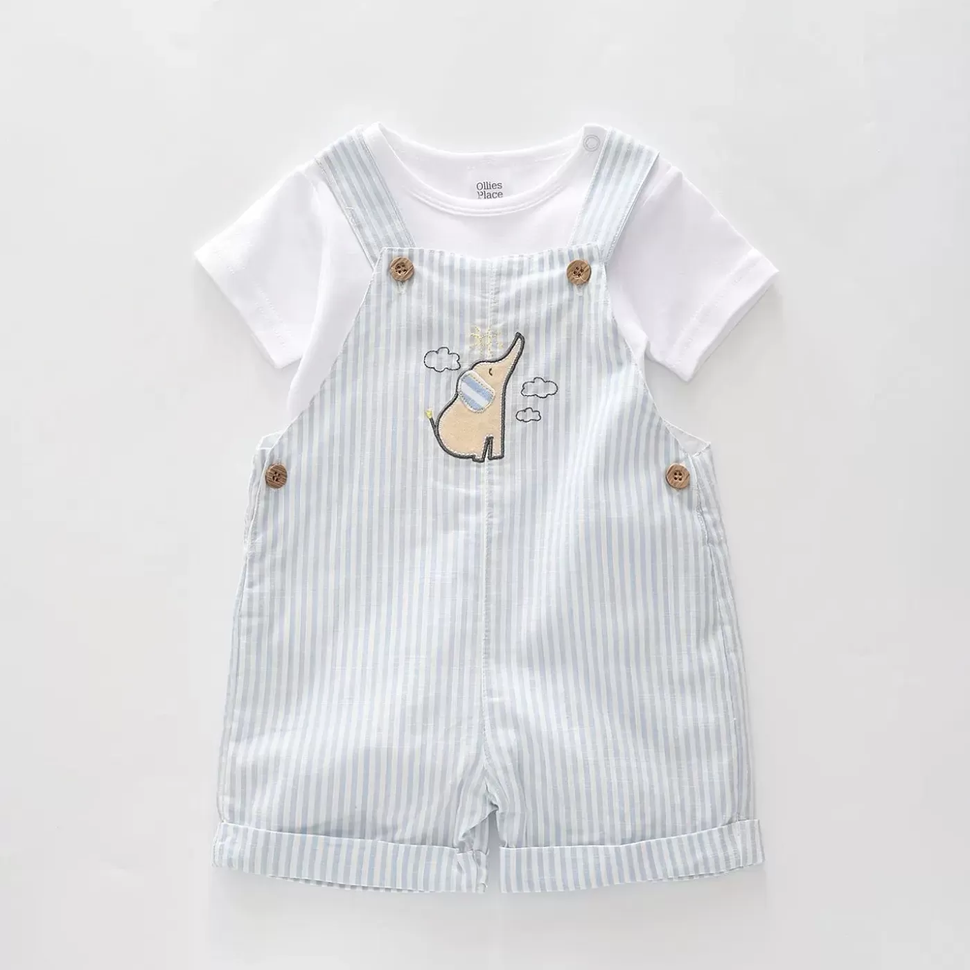 Ollies Place Elephant Overalls Set<BOY Overalls & Sets