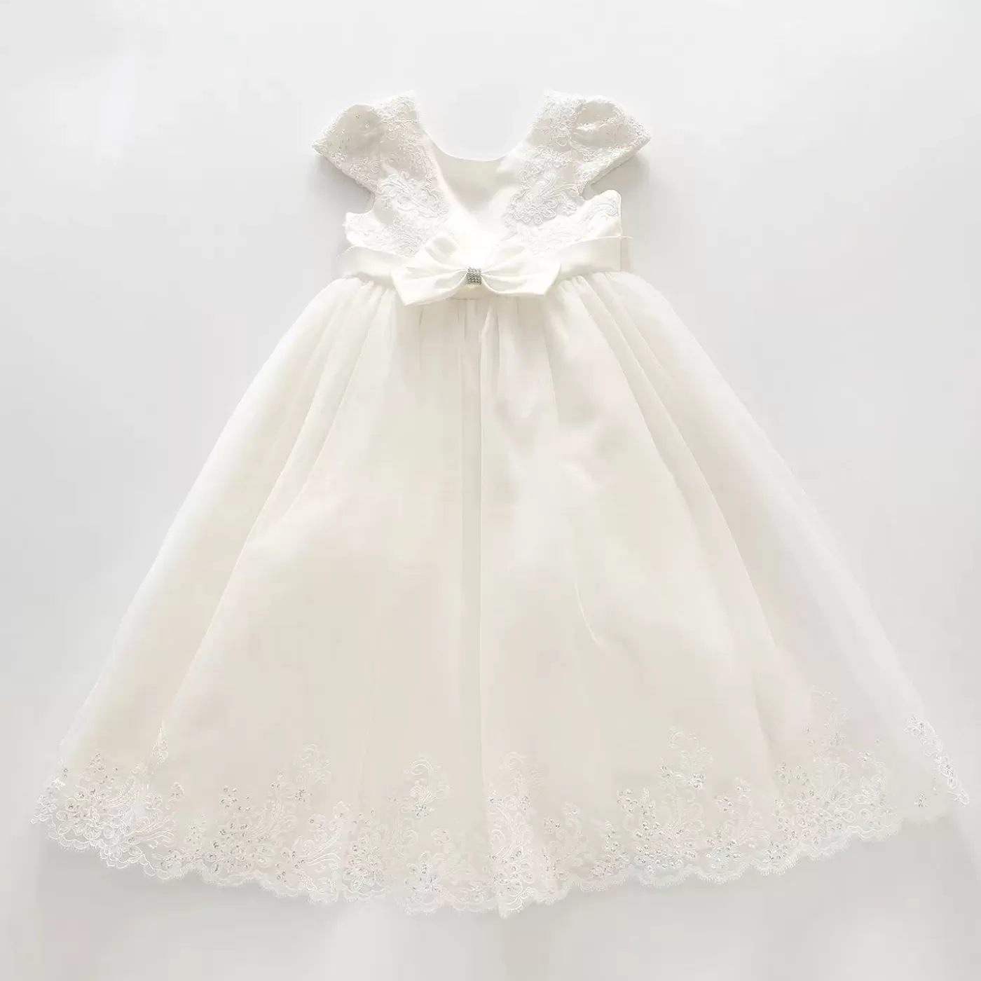 Ollies Place Embroidered Formal Dress with Dimontee Bow< Party & Formal | Party & Formal