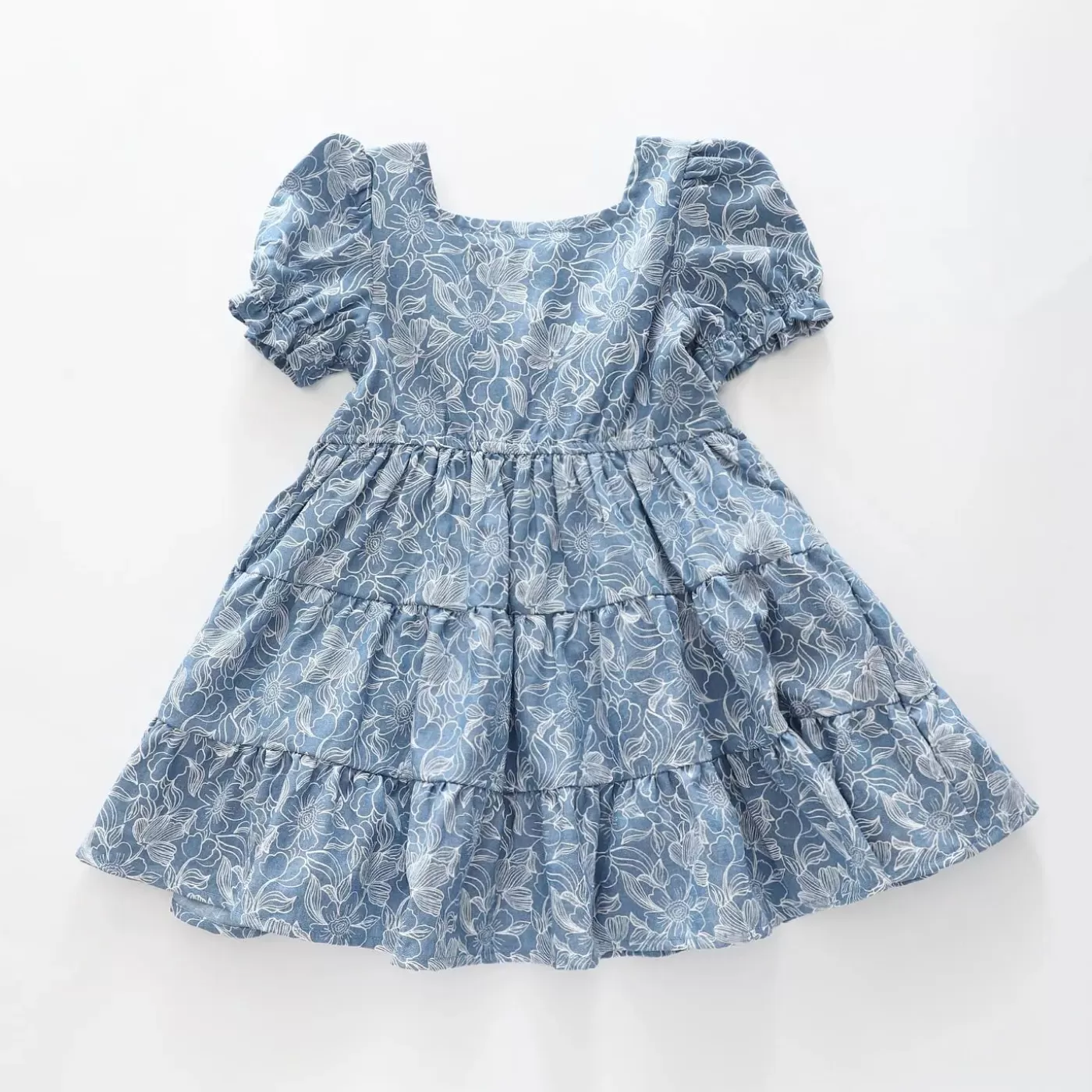 Ollies Place Floral Chambray Dress< Dresses