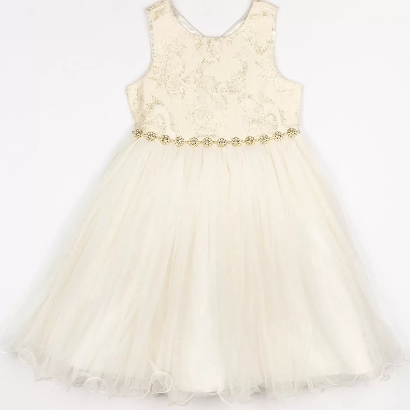 Ollies Place Girl Gold Jacquard Formal Dress< New Born | 0-3M